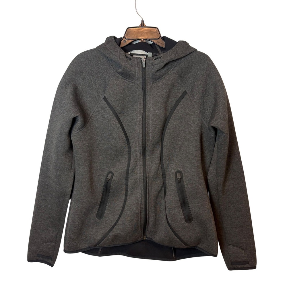 ATHLETA Fuse Scuba Hoodie Activewear Sweatshirt Jacket Dark Gray Womens XL